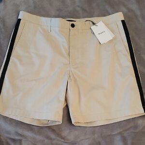 🆕️Theory Zaine Patton Sand Shorts with Black Side Stripe